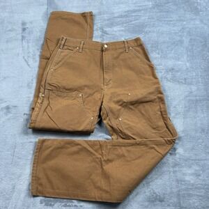 Vintage Carhartt Pants Men's 34x34 Carpenter Double Knee Duck Canvas B01 BRN USA